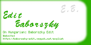 edit baborszky business card